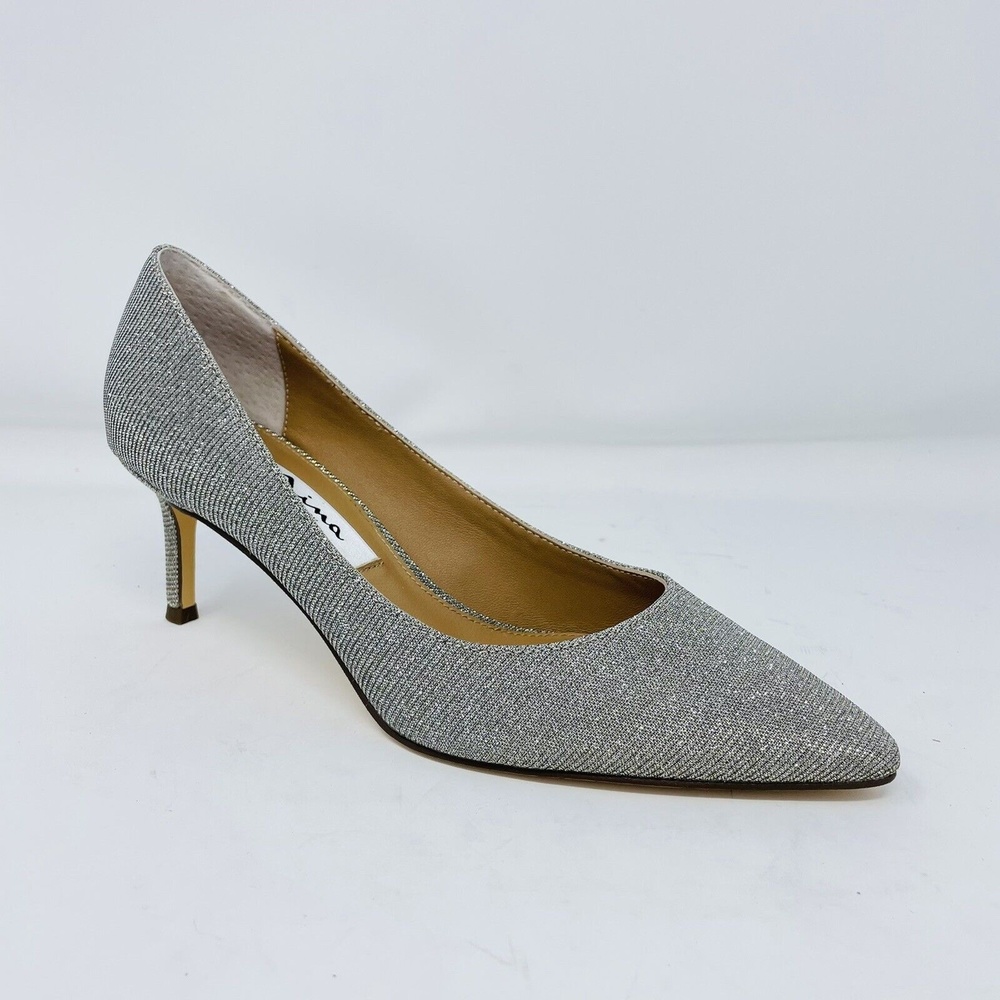 Nina Nina60 Womens Pointed Toe Slip-On Heels Pumps in Silver Womans Shoe 6.5 M